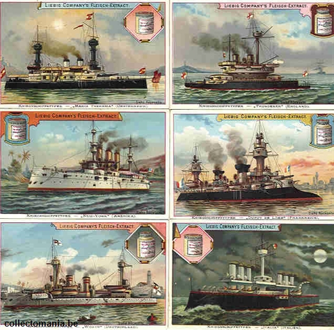 Chromo Trade Card 0502 Types de vaisseaux de guerre