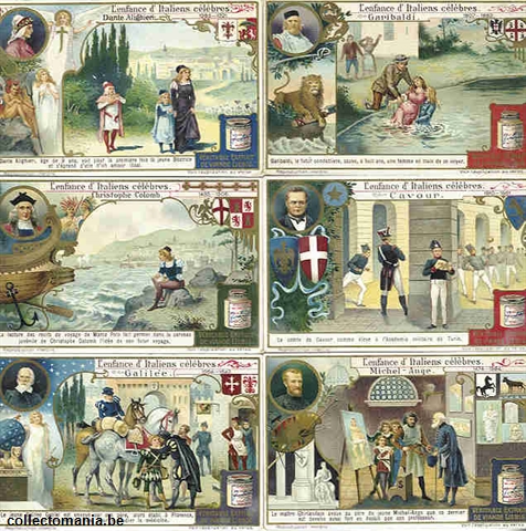 Chromo Trade Card 1044 Enfance d'Italiens célèbres (l')