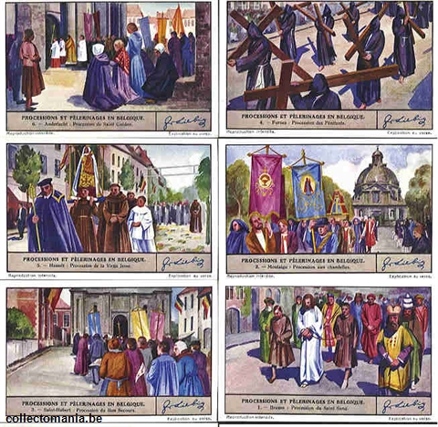 Chromo Trade Card 1341 Processions et pèlerinages en Belgique