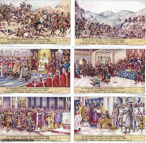 Chromo Trade Card 1539 Empereurs Belges de Constantinople (l.)