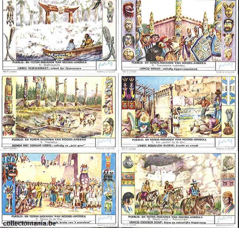 Chromo Trade Card 1642 Indiens puebles et totémismes de