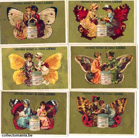 Chromo Trade Card 0127 alike Liebig see scan (Papillons - femmes)