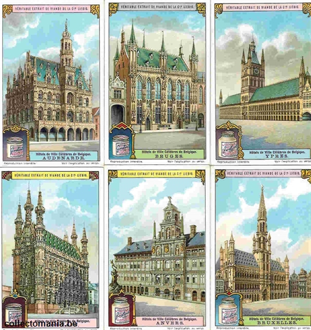 Chromo Trade Card 1170 Hôtels de ville célèbres de Belgique