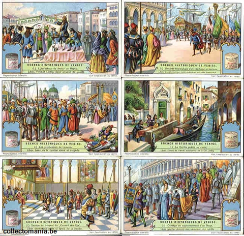 Chromo Trade Card 1254 Scènes historiques de Venise