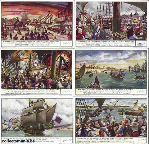 Chromo Trade Card 1531 Amiraux et corsaires Belges (XVI-XVII)