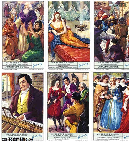 Chromo Trade Card 1839 Vita ed opere di G. Rossini