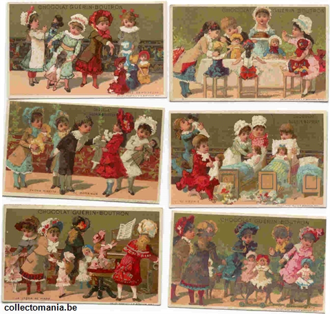 Chromo Trade Card GUE_04_147 fillettes et poupées