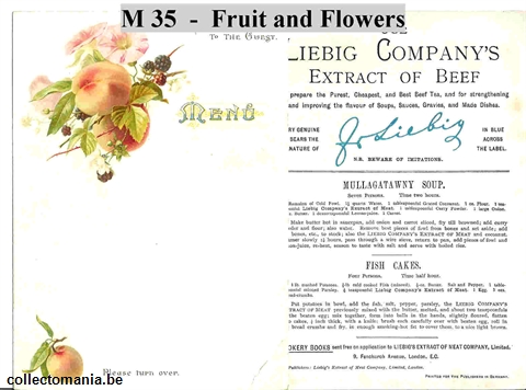 Chromo Trade Card M35 Fruit and Flowers