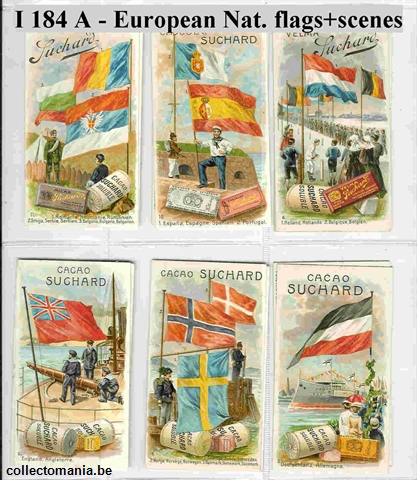 Chromo Trade Card SucI184 European national Flags and scenes (12)