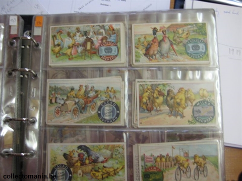 Chromo Trade Card SucI190 Poultry as humans (12)also Menus II:16 and postcards III:10