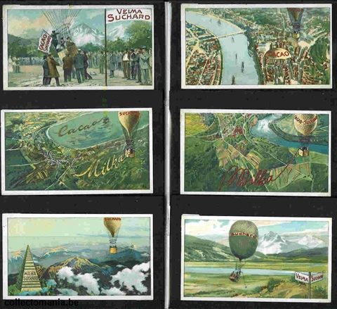 Chromo Trade Card SucI215 a trip in a balloon (12)also menu II:18 and postcards III:9